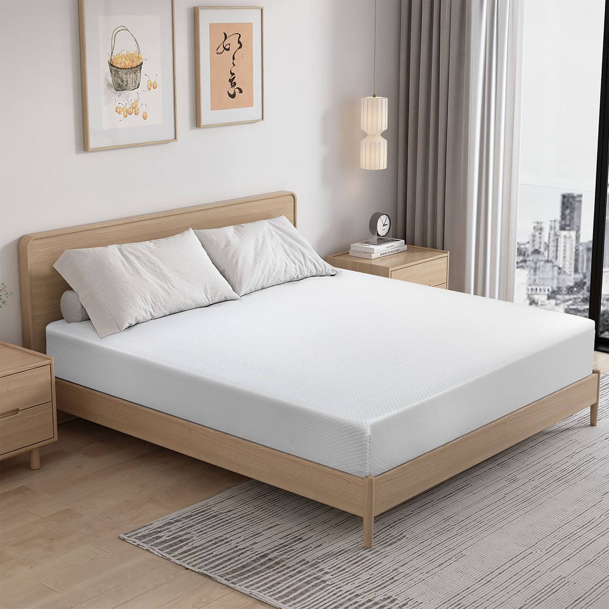 Front. Vaczon - 12" Queen Memory Foam Mattress, Gel Infused Cooling Foam, Medium Firm Comfort and Pressure Relief - White.