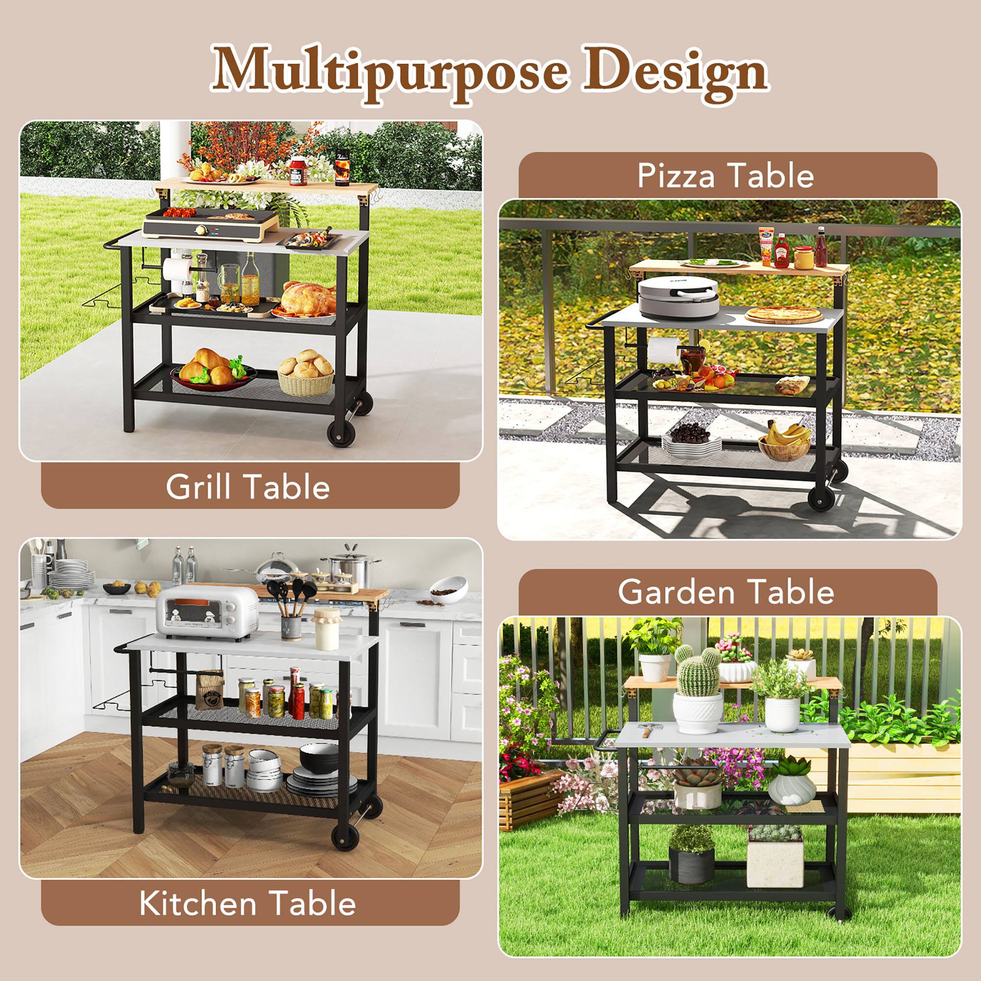 Multipurpose Design

- Grill Table
- Pizza Table
- Kitchen Table
- Garden Table
