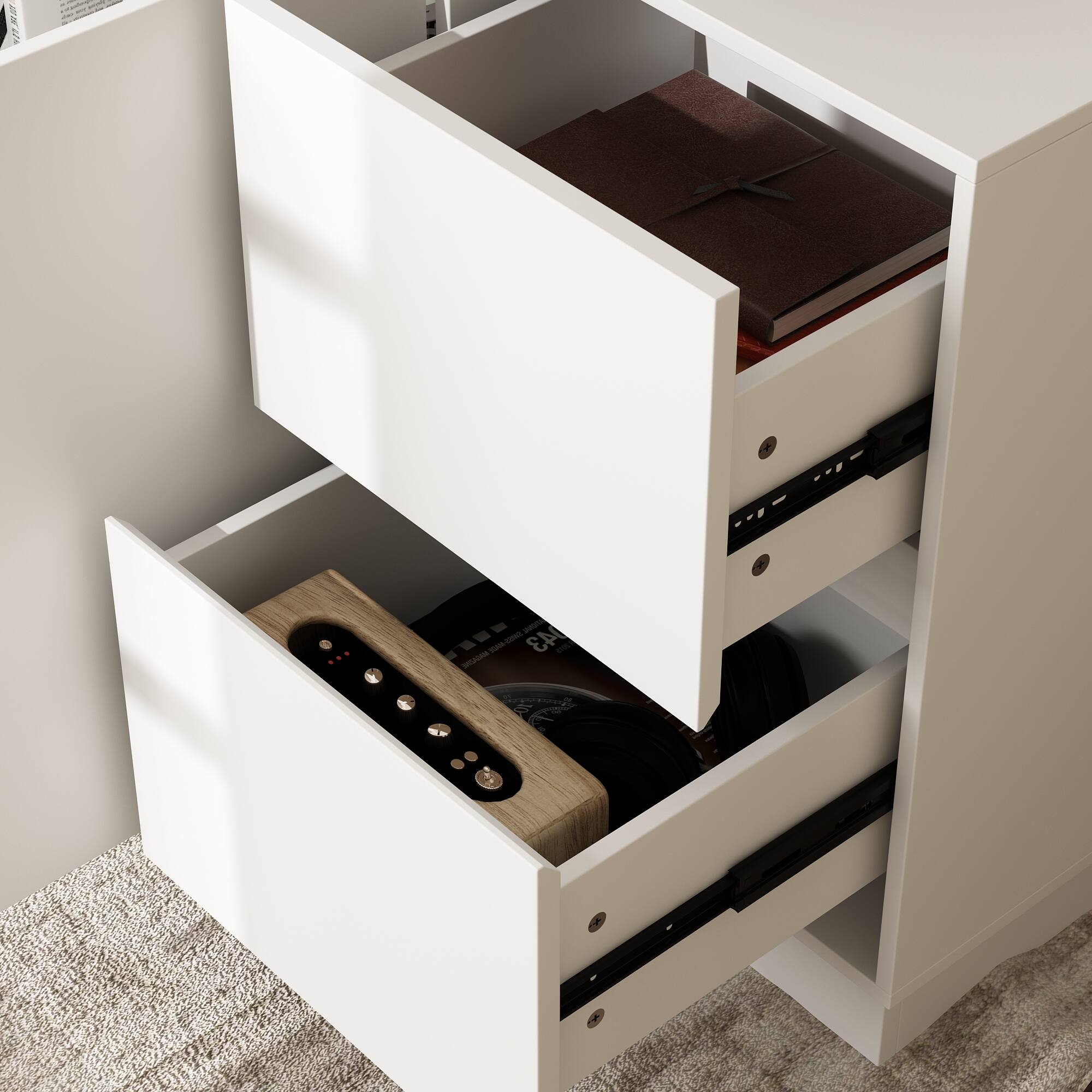 Alt View 5. Famapy - Famapy Electric Height - Adjustable Desk: Silent Slides, Smart Storage & Dual - Mode Use - White.
