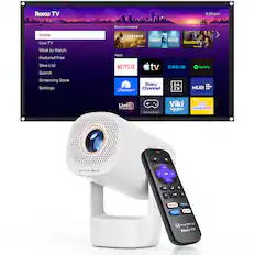 Front. Vankyo - Leisure 3R Air Smart Projector with Built-in Roku TV - White.