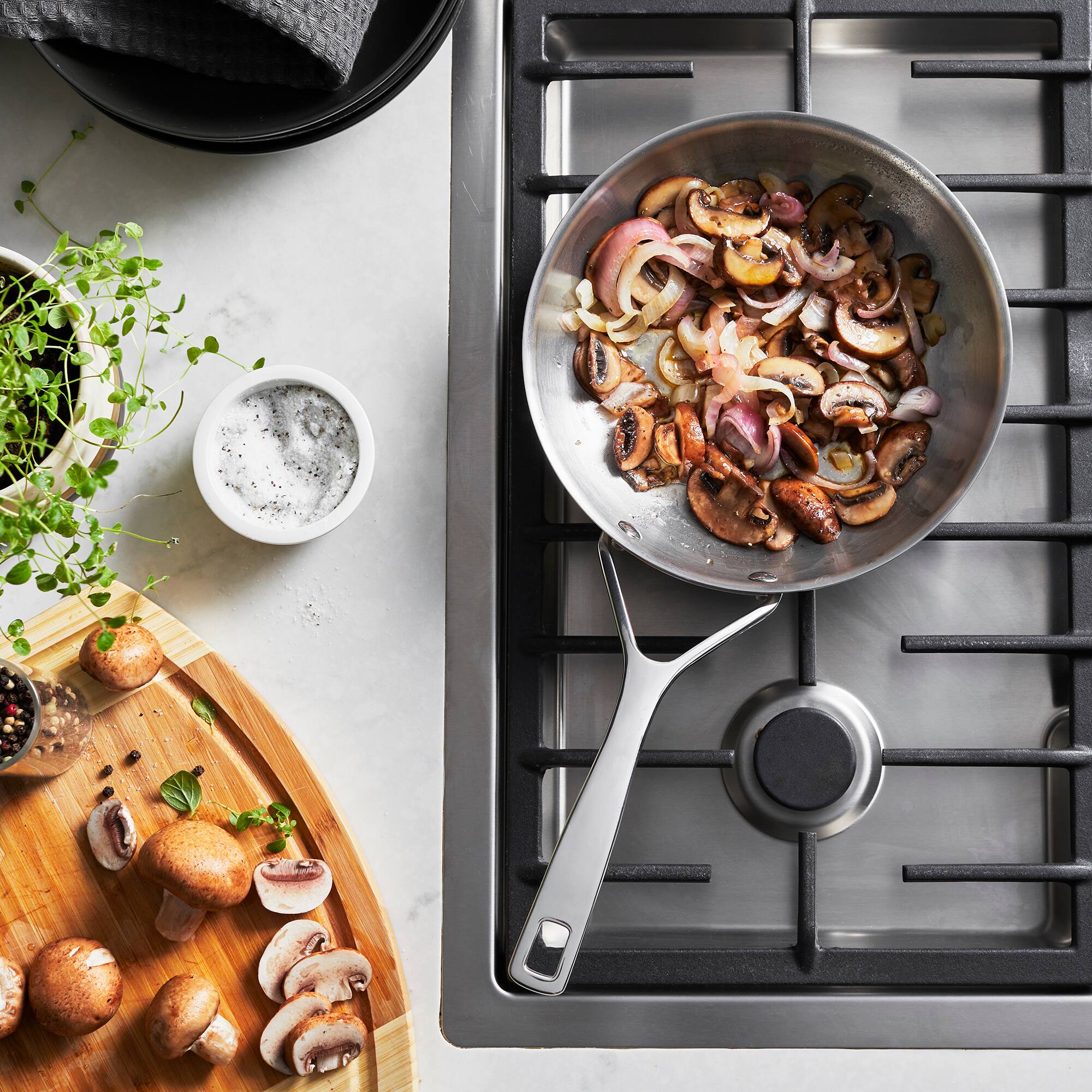 Alt View 1. Demeyere - Demeyere Essential 5-ply 8-inch Stainless Steel Fry Pan - Stainless Steel.