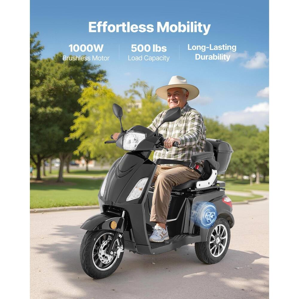 Effortless Mobility  
1000W Brushless Motor  
500 lbs Load Capacity  
Long-Lasting Durability