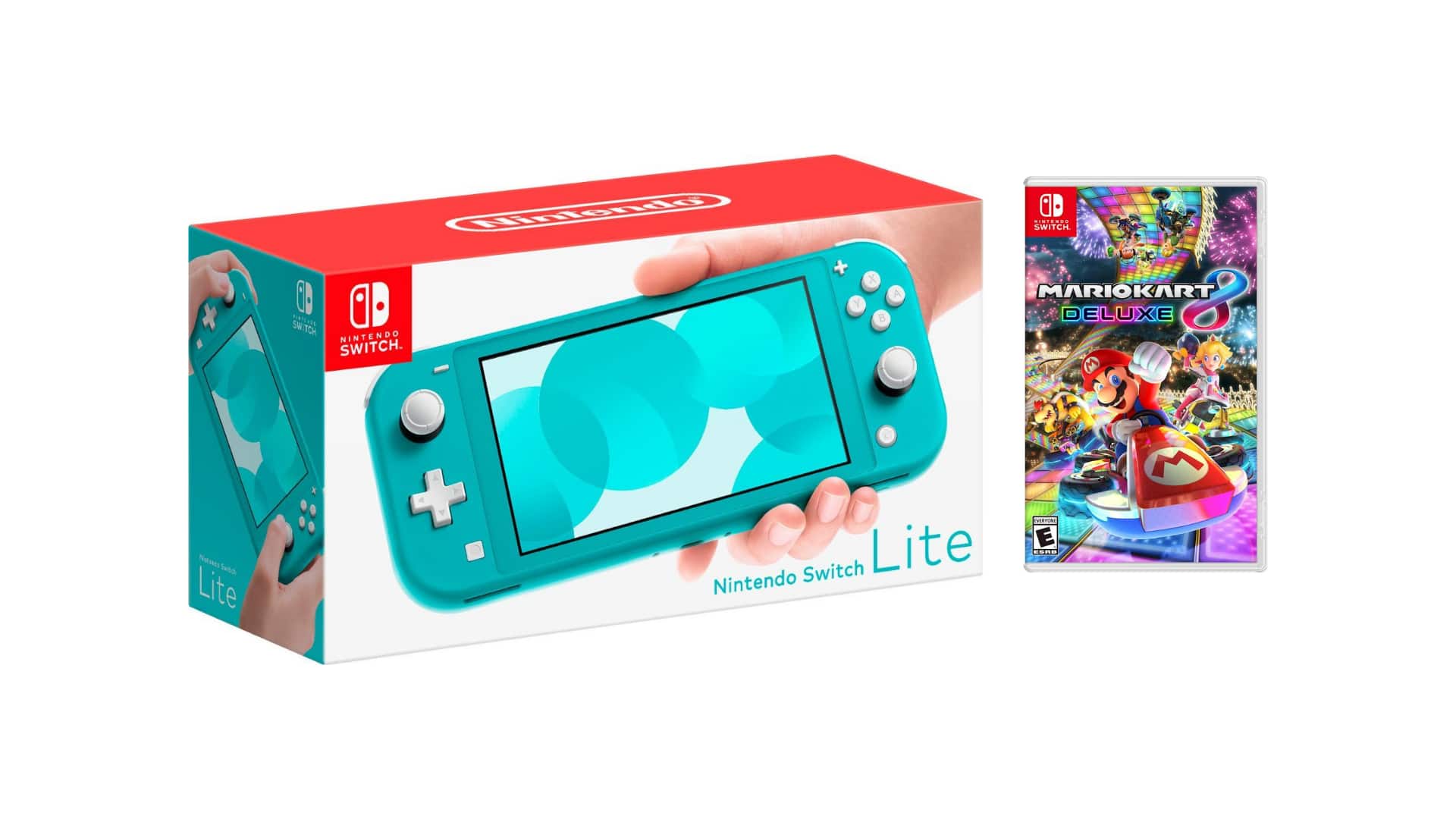 Switch Lite Turquoise + Mario Kart 8 Deluxe Bundle - Nintendo Switch