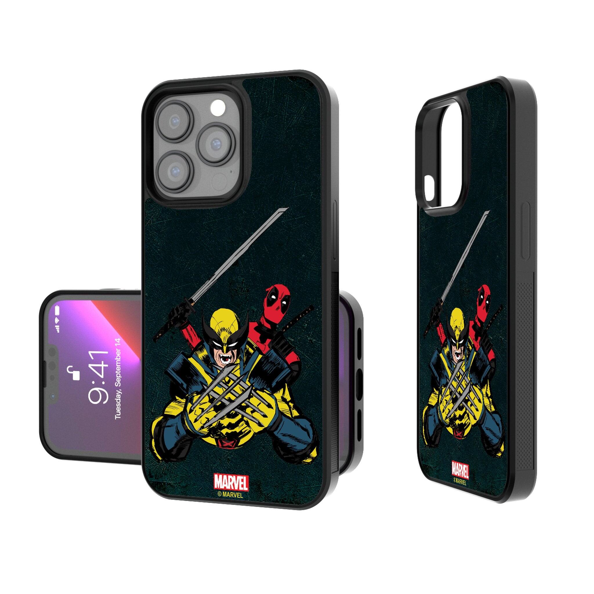 Keyscaper - Marvel Badge Bump Phone Case - Apple iPhone 15 Plus - Deadpool Wolverine 3