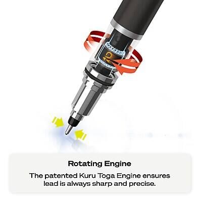 Rotating Engine  
The patented Kuru Toga Engine ensures lead is always sharp and precise.