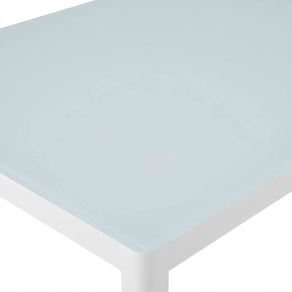 Alt View 1. Outdoor Escape - Sturdy Aluminum Outdoor Dining Table With Weatherproof Finish For Patios - White.
