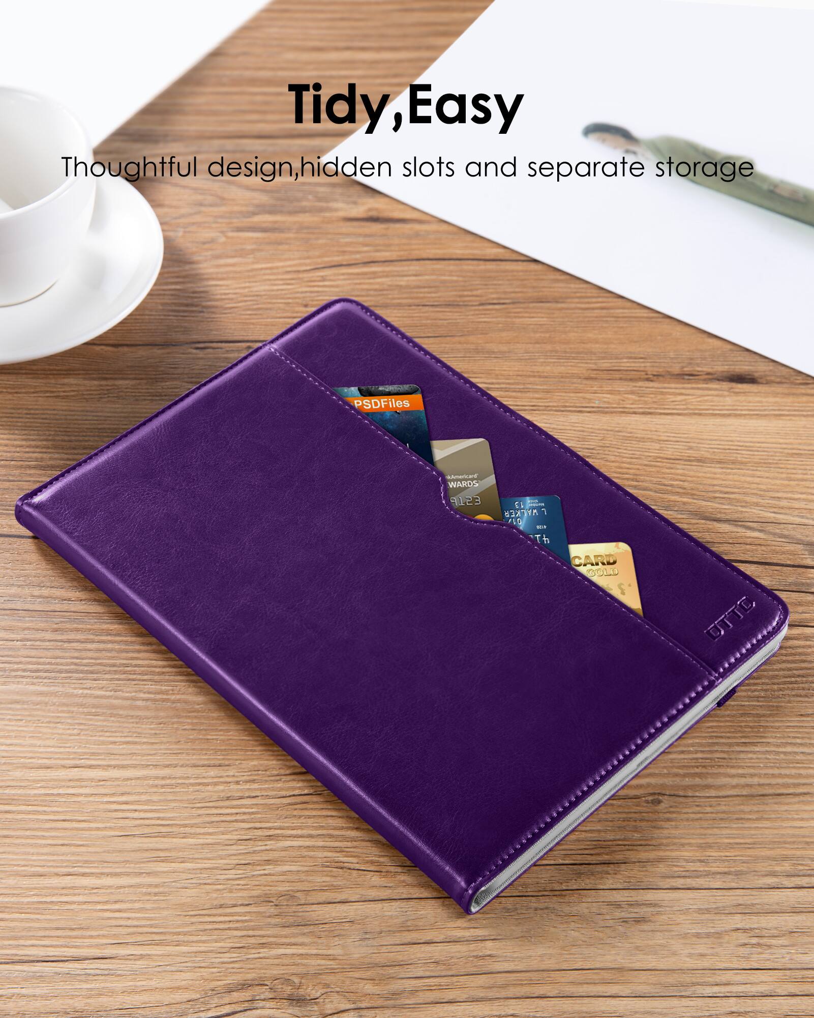 Tidy, Easy  
Thoughtful design, hidden slots and separate storage  

PSDFiles  
AMERICAN EXPRESS  
WARDS  
1234 5678 9012 3456  
Th  
CARD GOLD  
UTTC