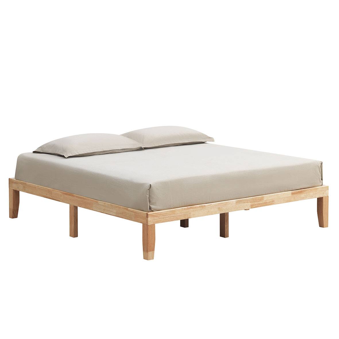 Alt View 9. Costway - Costway King Size 14" Wooden Bed Frame Mattress Platform Wood Slats Support - Natural Finish.