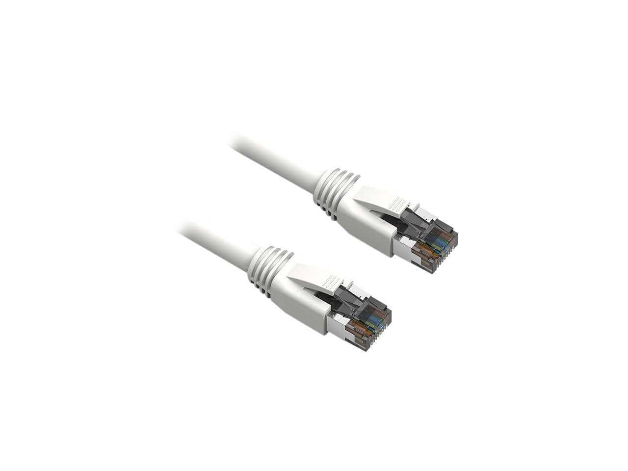 Nippon Labs - Cat8 RJ45 25FT Ethernet Cable, 40Gbps 2000MHz, S/FTP, Indoor/Outdoor, Weatherproof (White)