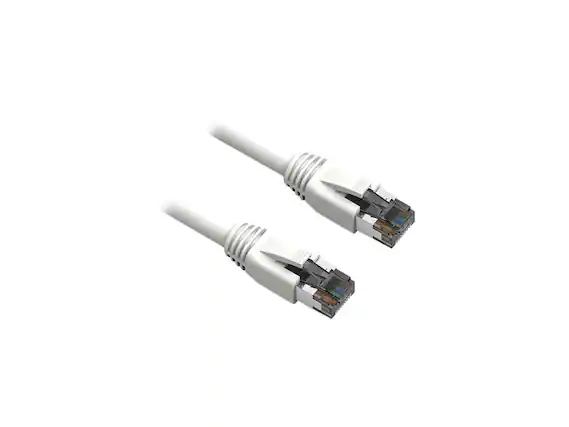 Front. Nippon Labs - Nippon Labs Cat8 RJ45 25FT Ethernet Cable, 40Gbps 2000MHz, S/FTP, Indoor/Outdoor, Weatherproof (White).