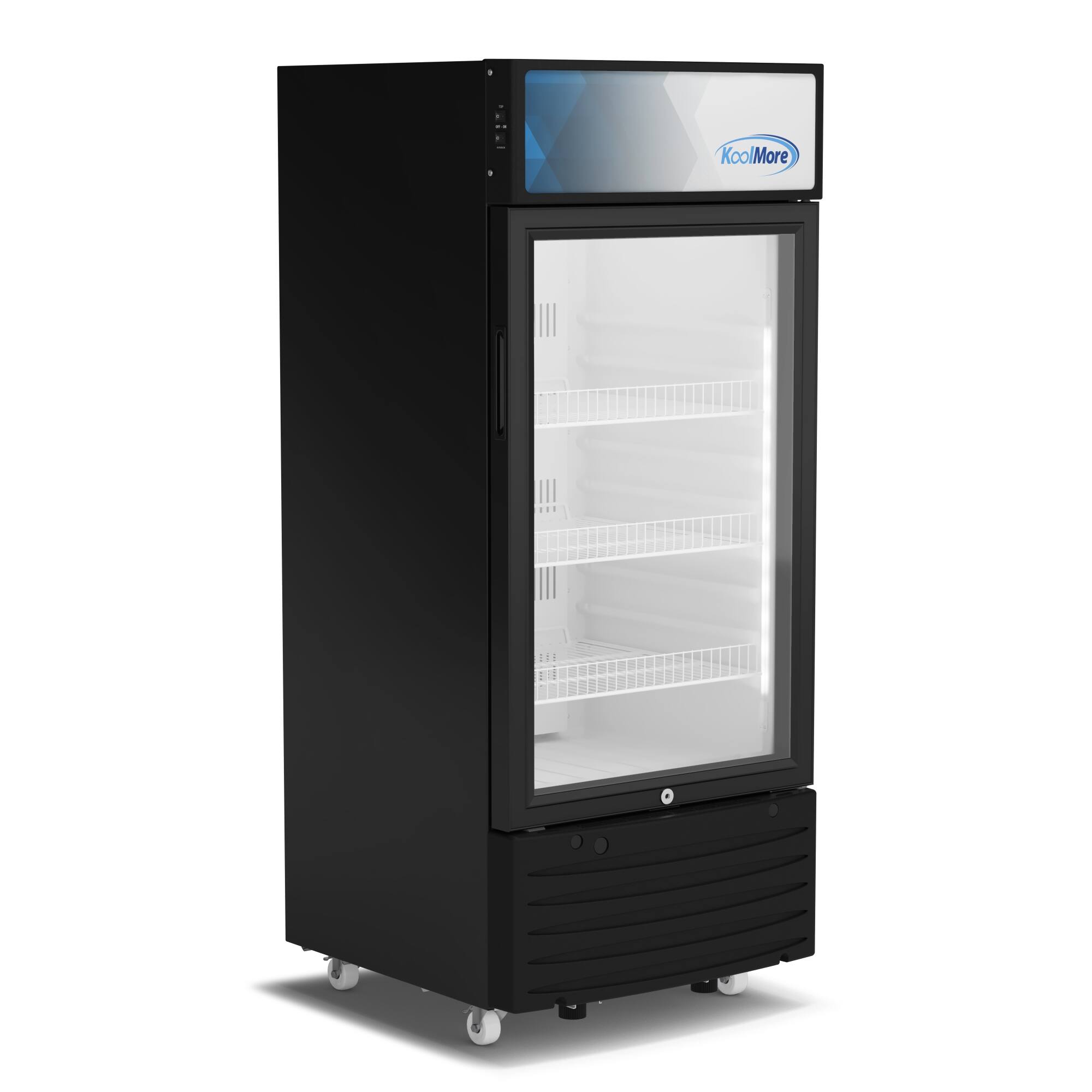 Angle. Koolmore - 6 cu. ft. One Glass Door Commercial Display Merchandiser Refrigerator (KM-MDR-1D-6C) - Black.