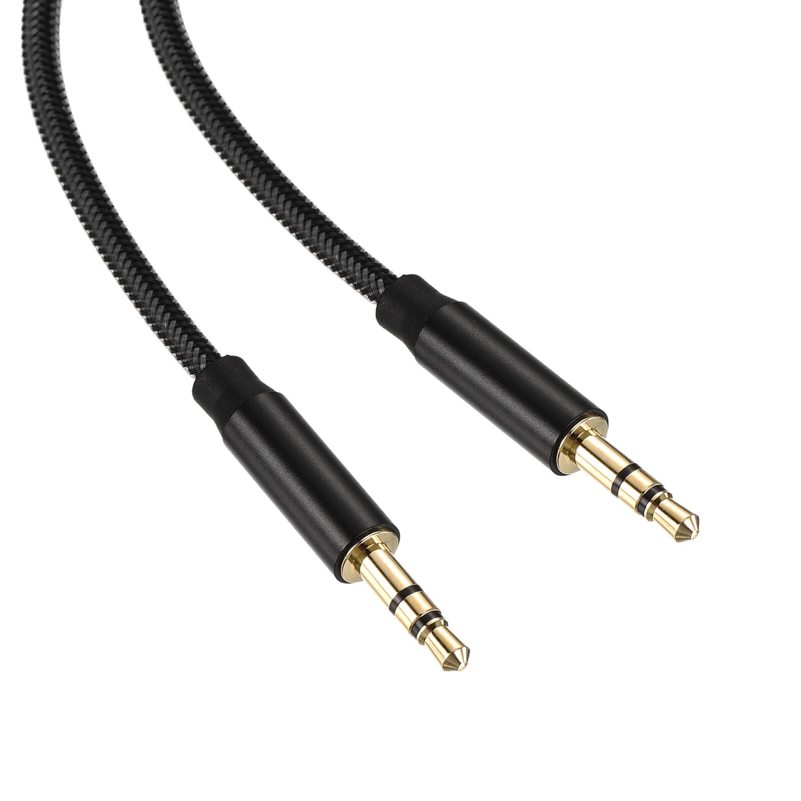 Alt View 2. Unique Bargains - AUX Cable, 3.5mm Nylon Braided Male to Male Audio Cord, for Headphone Speaker Car Stereo Computer - Black.