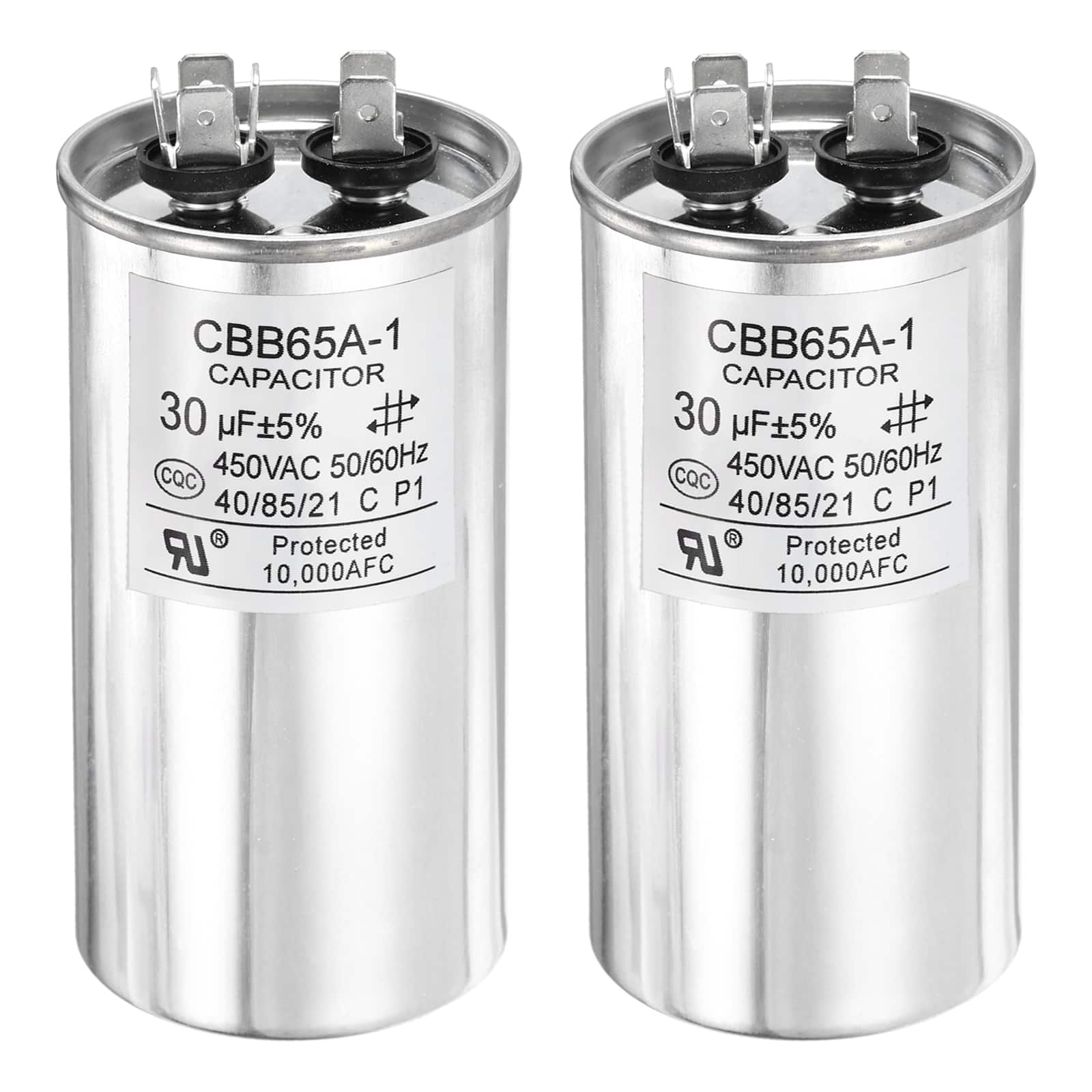 Unique Bargains - 2pcs CBB65 Capacitor 30uF 450V Run Round for AC Motor Start HVAC Compressor Generator Air Condenser - Silver price history on PriceWatchPro