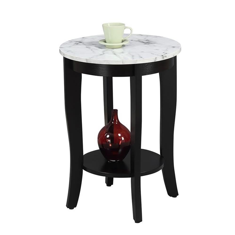 Alt View 4. Hanke - Heritage Round End Table Faux Marble - Wirebrush Light Gray.