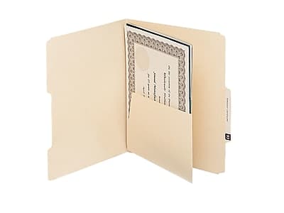 Front. Smead - Self-Adhesive Filing Dividers with Pockets, Straight, 25/Pack - Manila.