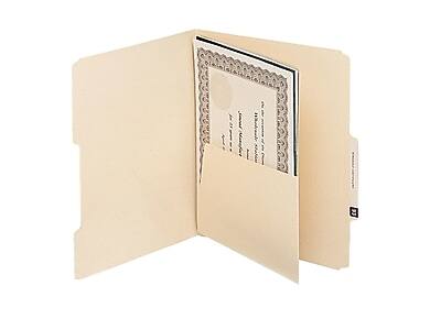 Front. Smead - Self-Adhesive Filing Dividers with Pockets, Straight, 25/Pack - Manila.