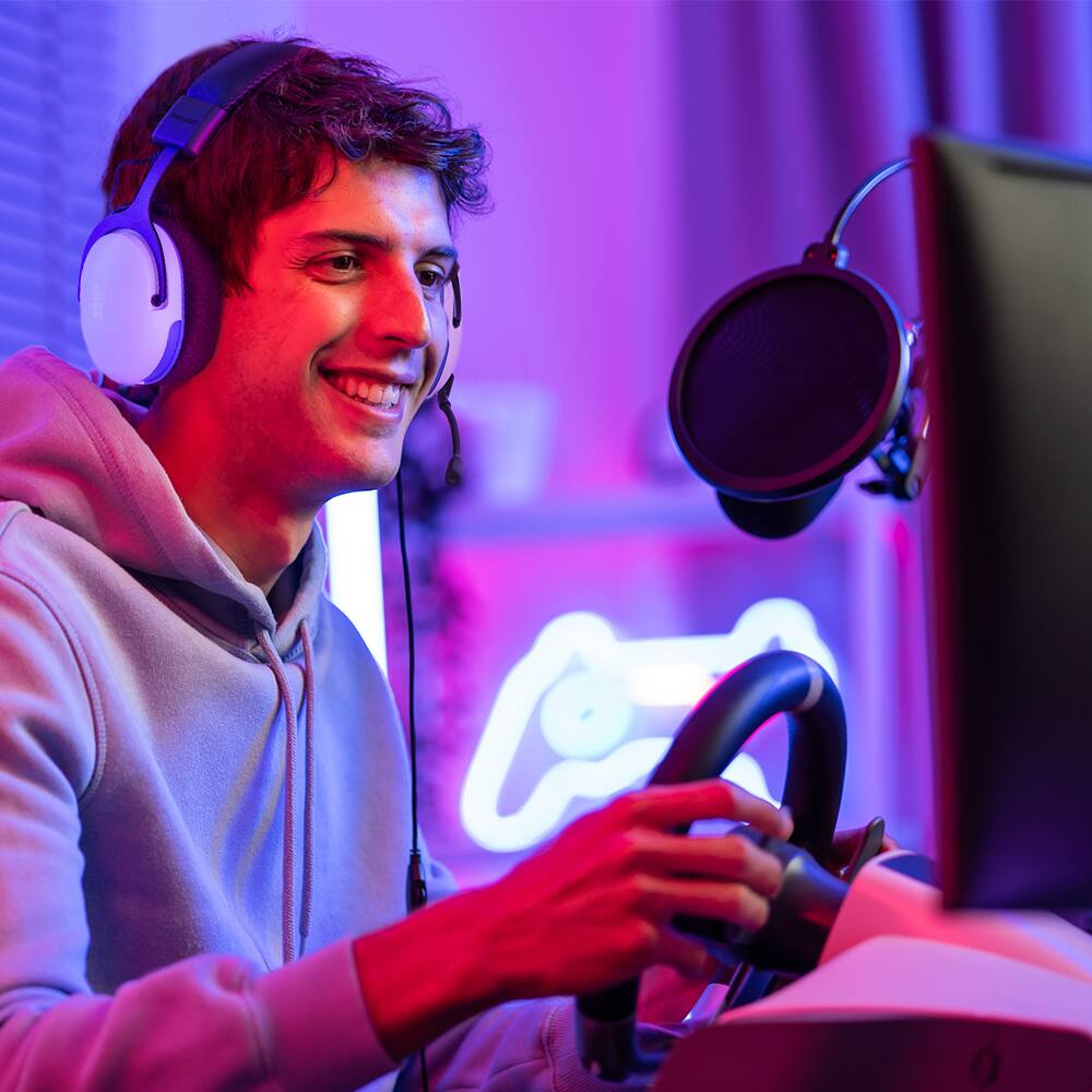 Alt View 10. Tronsmart - Multiplatform Gaming Headset with 3.5mm Wired Connection for Nintendo Switch 2, PlayStation, Xbox, PC & Mobile - PS4/PS5/White/Blue.