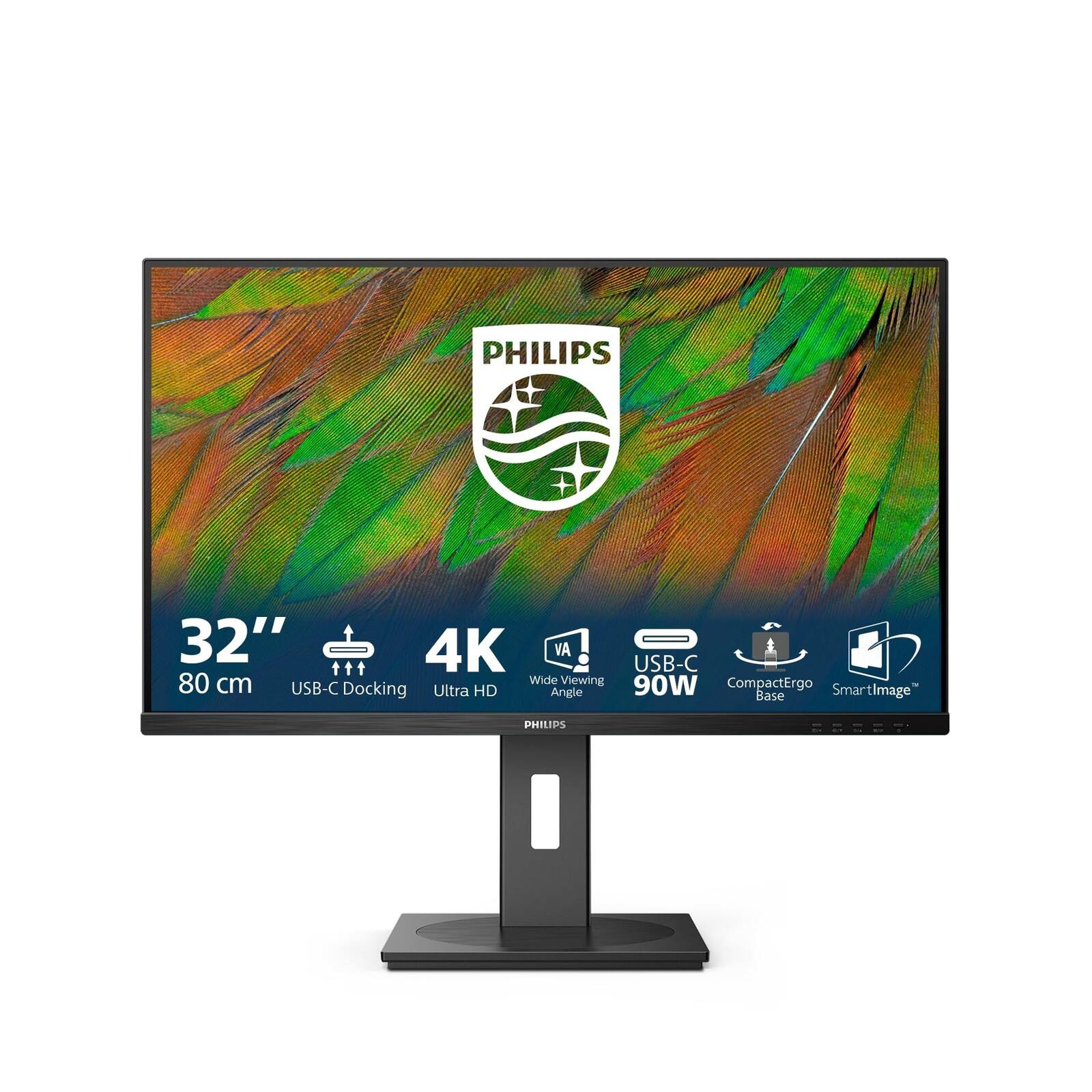 PHILIPS 32" 4K VA USB-C 80 cm Wide Viewing Angle 90W CompactErgo Base SmartImage PHRIPS 88867