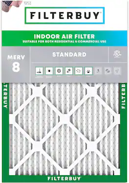 Filterbuy - 19.88x21.5x1 MERV 8 Dust & Allergy Defense, Electrostatic Pleated HVAC AC Furnace Air Filters Replacement (1-Pack) - Silver