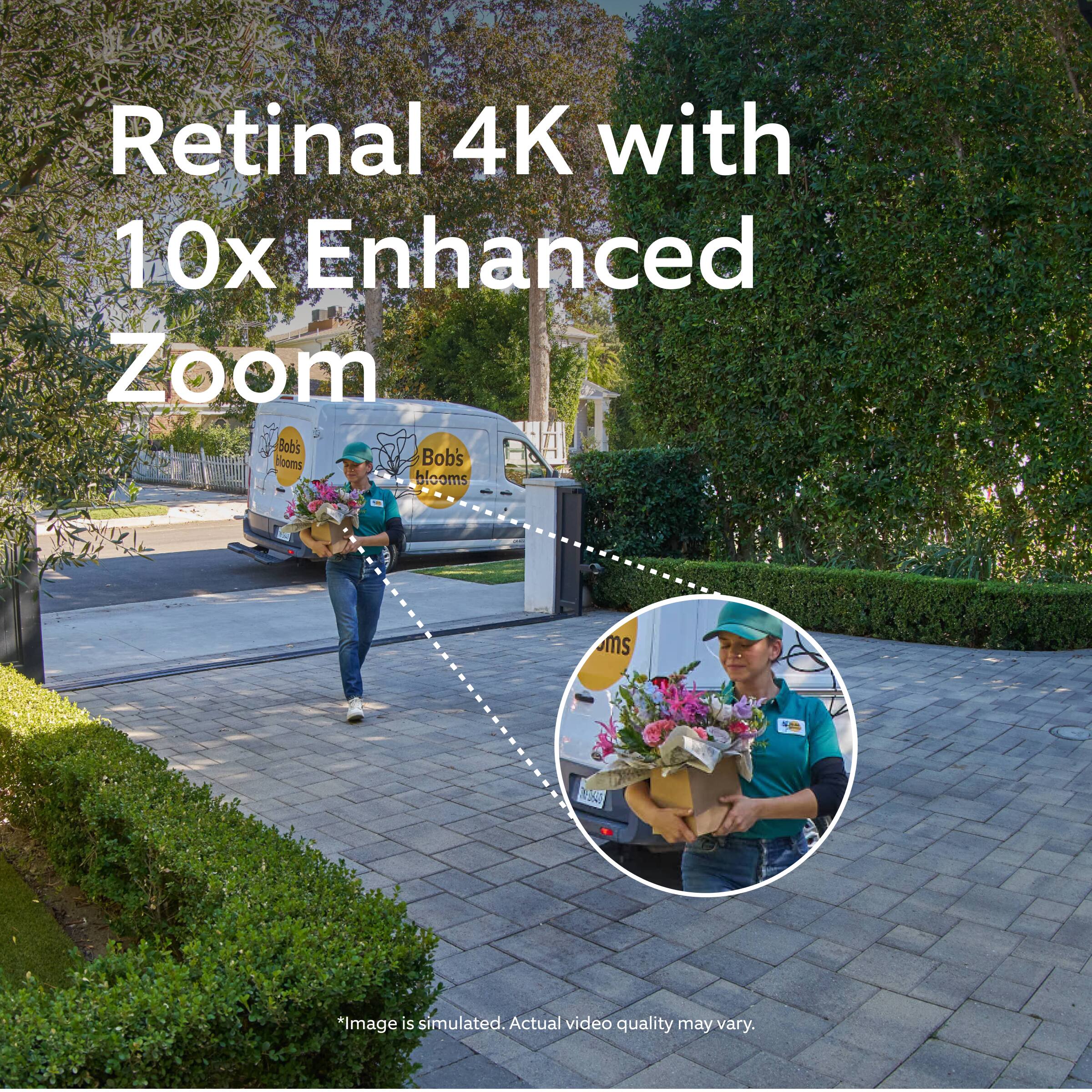 Retinal 4K with 10x Enhanced Zoom

*Image is simulated. Actual video quality may vary.