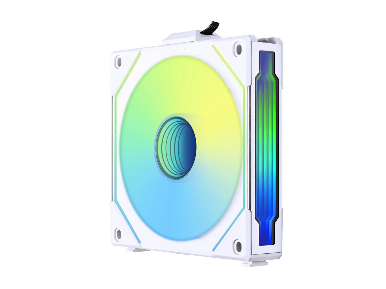 Alt View 4. Lian Li - LIAN LI UNI FAN SL INFINITY 120 RGB WHITE  REVERSE BLADE VERSION ---UF-RSLIN120-1W (No controller included) - White.