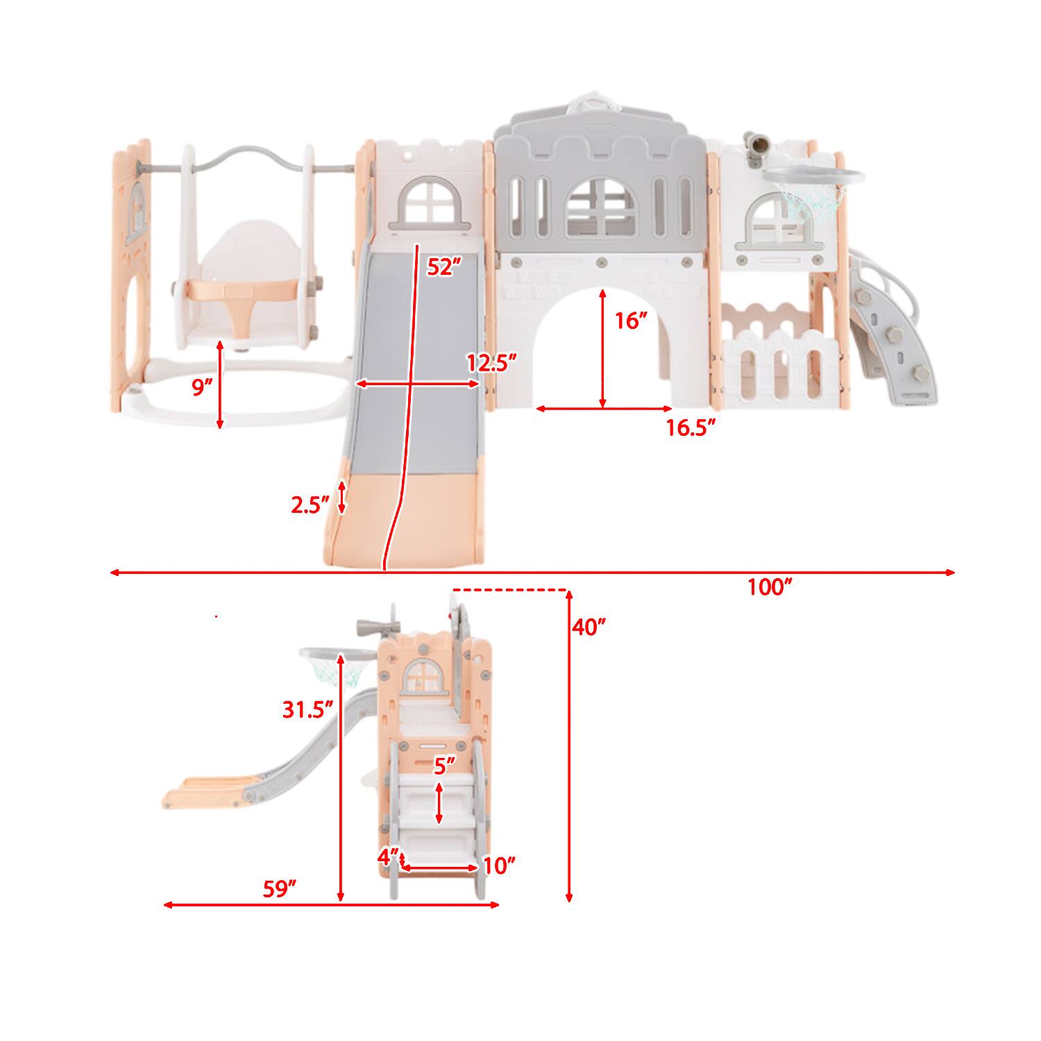 52" 16" 9" 12.5" 16.5" 2.5" 100" 40" 31.5" 59" 5" 4" 10"