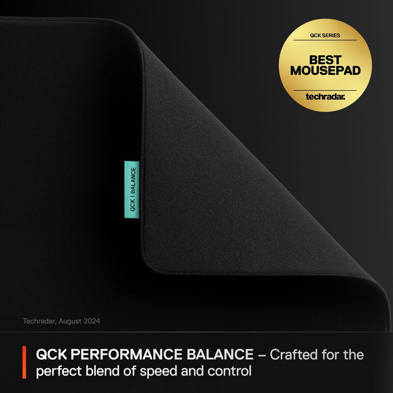 The text on the image reads: "QCK Performance Balance - Crafted for the perfect blend of speed and control."