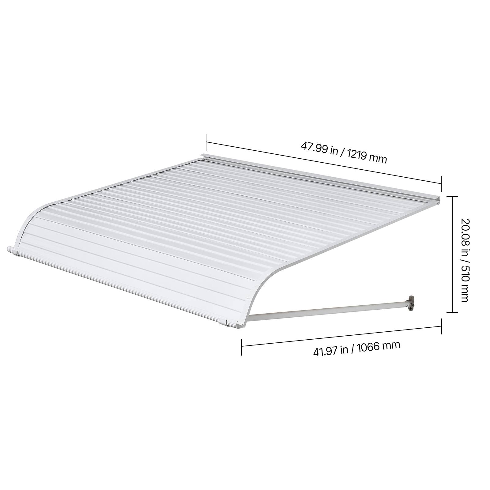 47.99 in / 1219 mm  
20.08 in / 510 mm  
41.97 in / 1066 mm