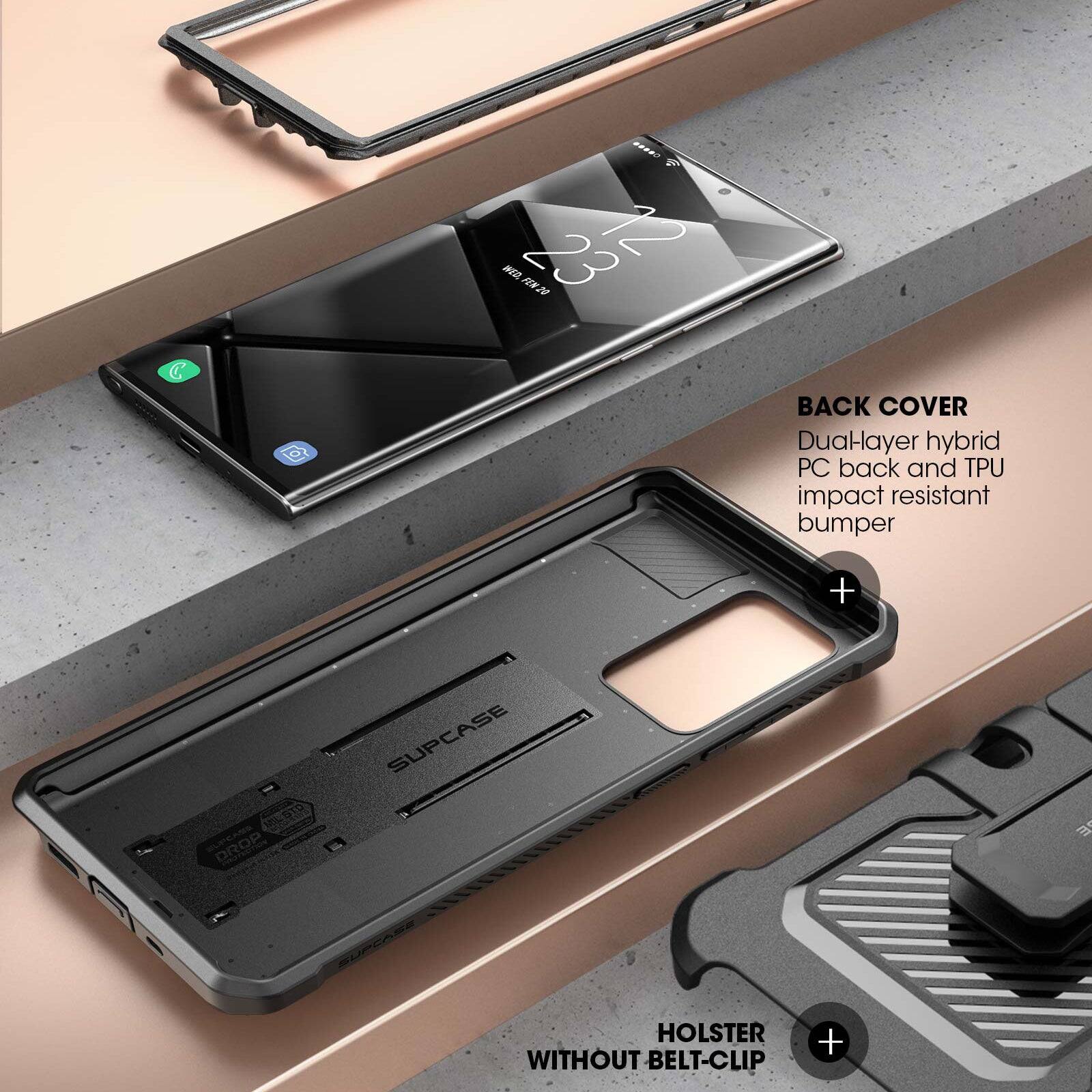 Gaz F a 23 12 F0EN BACK COVER Dual-layer hybrid PC back and TPU impact resistant bumper + SUPCASE LTD DROP GI SUPCASE 3 HOLSTER WITHOUT BELT-CLIP +

BACK COVER
Dual-layer hybrid PC back and TPU impact resistant bumper

HOLSTER
WITHOUT BELT-CLIP