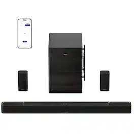 Ultimea - Skywave Series 7.1.4ch Dolby Atmos Wireless Surround Sound System with 10" Subwoofer and 2 Surround Speakers - Black