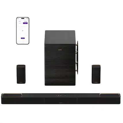 Front. Ultimea - ULTIMEA Skywave Series 7.1.4ch Dolby Atmos Wireless Surround Sound System with 10" Subwoofer and 2 Surround Speakers - Black.