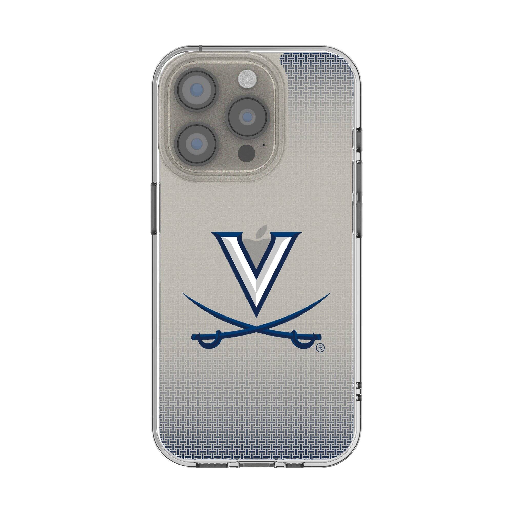 Front. Keyscaper - Virginia Cavaliers Linen Logo iPhone Clear Case - 13 mini - Multicolor.