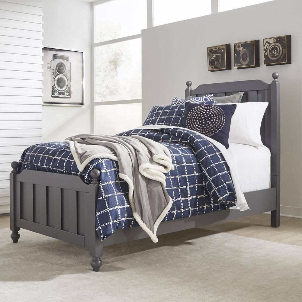 Alt View 3. Liberty Furniture Industries - Cottage View Twin Panel Bed in Dark Gray - Gray.