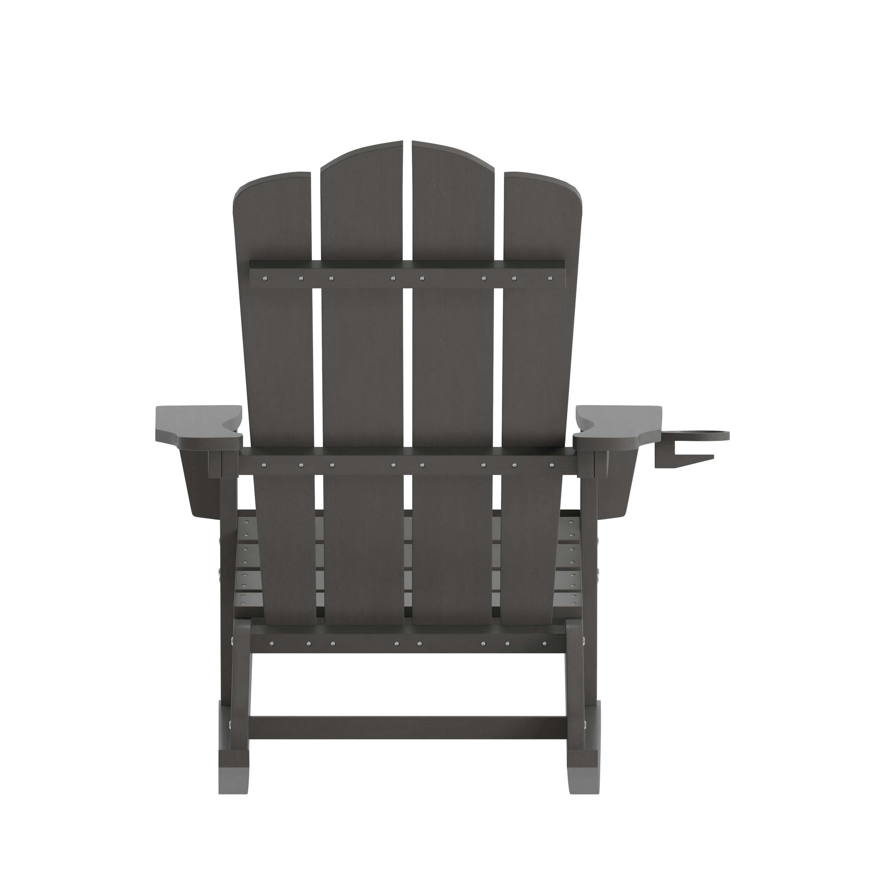 Flash Furniture Newport Adirondack Rocking Chair with Cup Holder ...