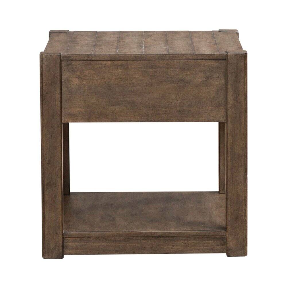 Left. Liberty Furniture Industries - Broadmore Living Room Drawer End Table - Cobblestone Brown - Cobblestone Brown.