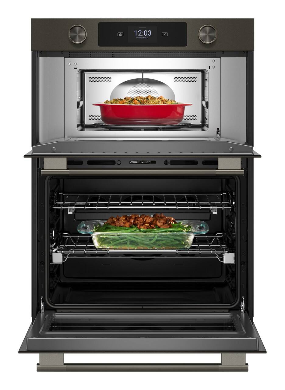 Alt View 2. KitchenAid - 30" Smart Built-In Electric Double Wall Combination with Microwave and Assisted Cook Cycles - Black Ore.