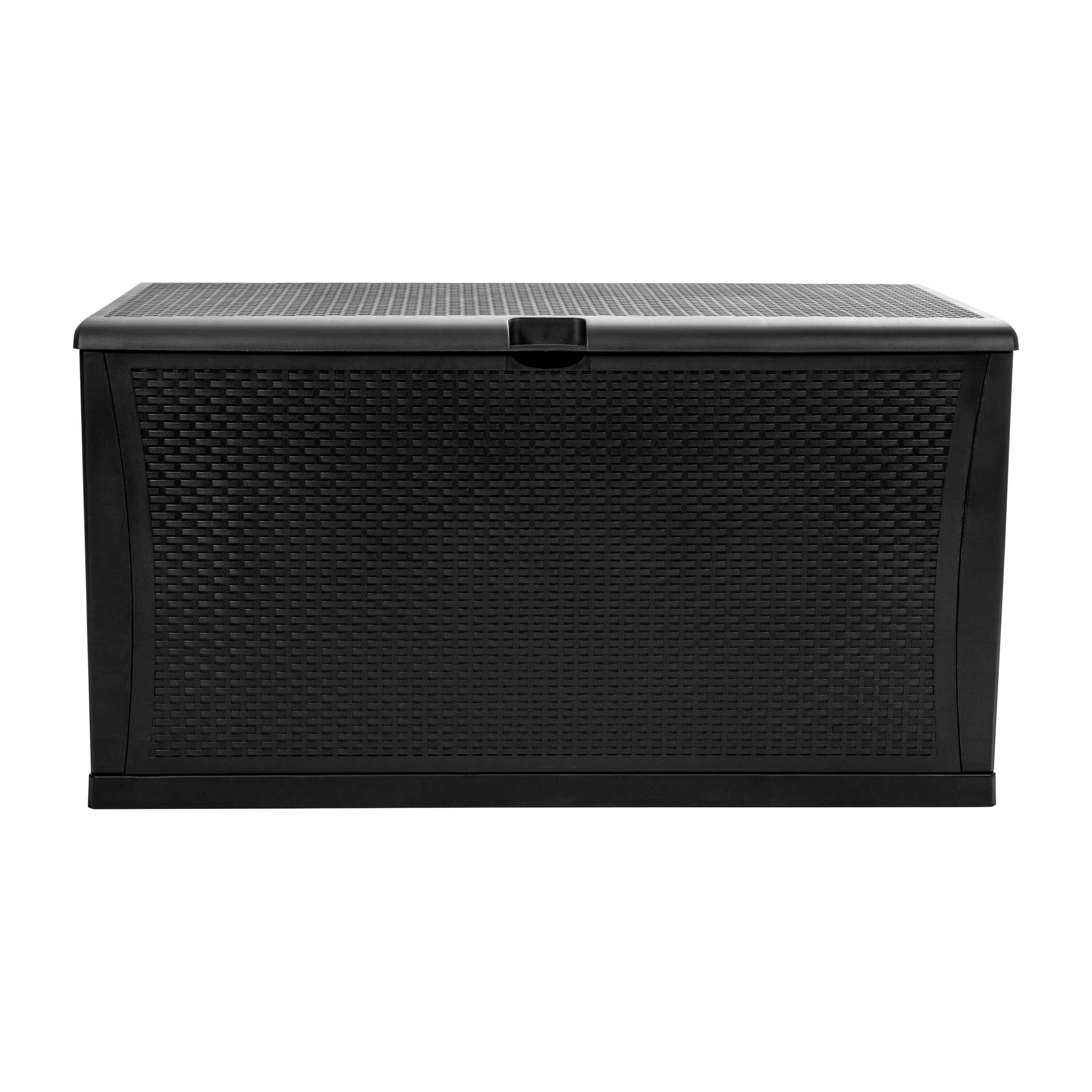 Alt View 7. Emma + Oliver - 120 Gallon Plastic Deck Box for Outdoor Patio Storage & Deck Organization - Black.