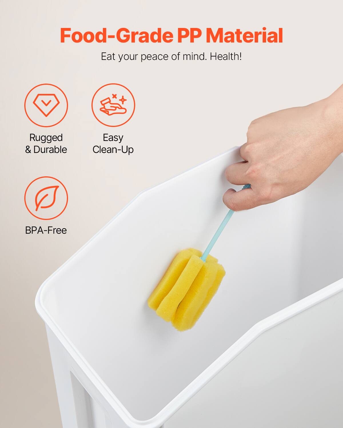 Food-Grade PP Material
Eat your peace of mind. Health!

Rugged & Durable
Easy Clean-Up
BPA-Free