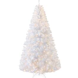 Best Choice Products - 6ft Pre-Lit Premium Hinged Artificial White Christmas Pine Tree w/ 250 Lights, Stand, 1,000 Tips - White Lights