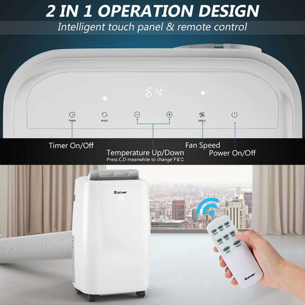 2 IN 1 OPERATION DESIGN  
Intelligent touch panel & remote control  

Timer On/Off  
Temperature Up/Down  
Fan Speed  
Power On/Off  

Press C/D meanwhile to change F&C  

COSTWAR 65