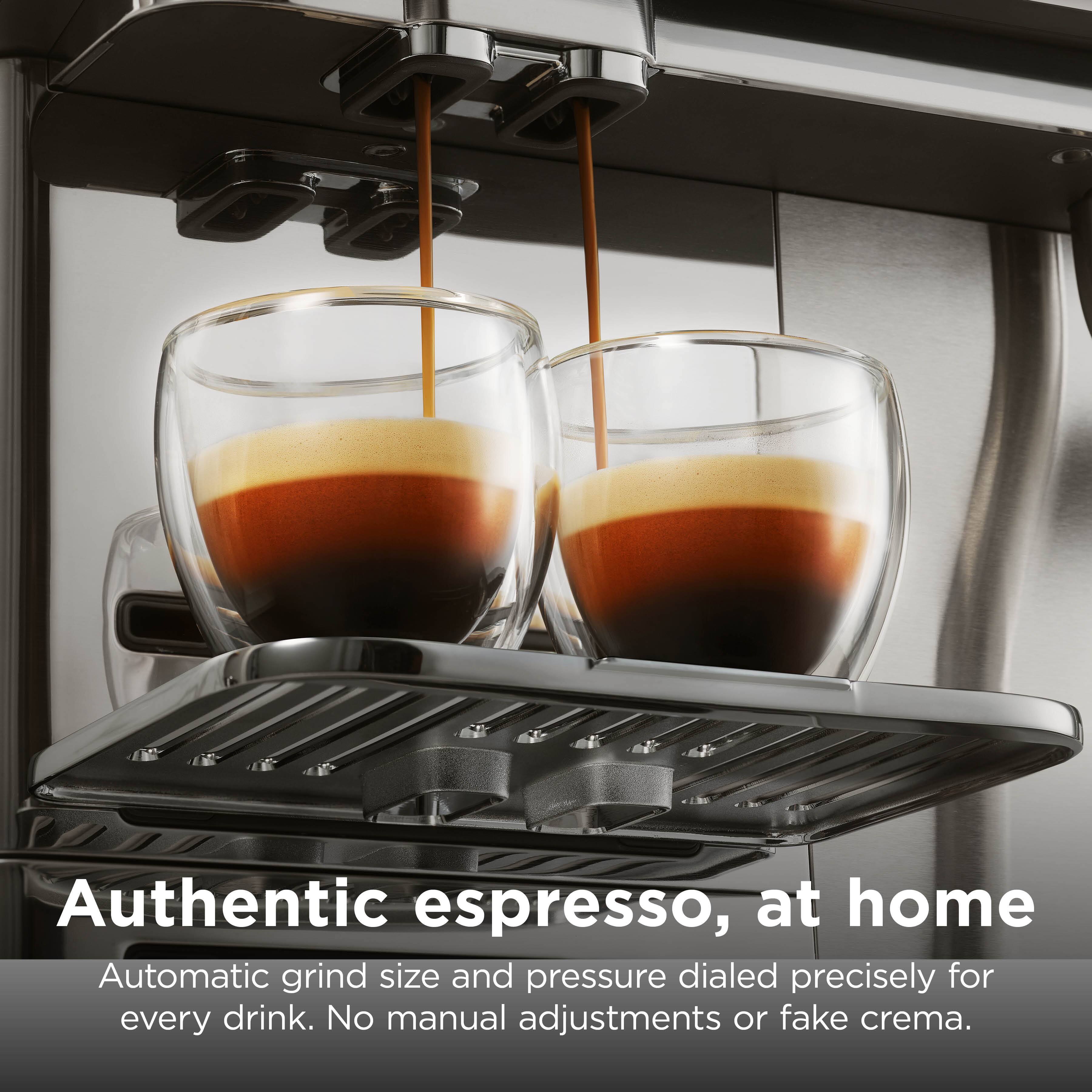 Authentic espresso, at home  
Automatic grind size and pressure dialed precisely for every drink. No manual adjustments or fake crema.