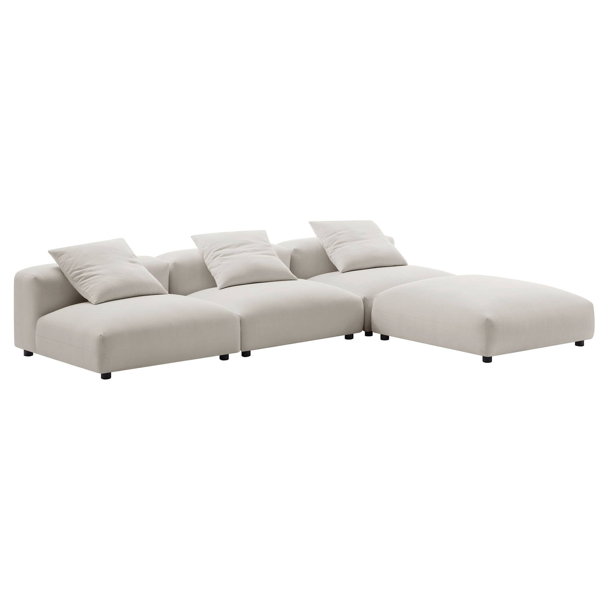 Left. Modway - Solace 4-Piece Modular Upholstered Fabric Sectional Sofa by Modway - Gray.