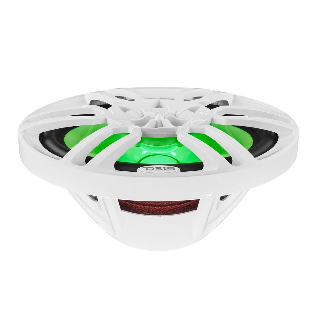 Alt View 2. DS18 Audio - NXL 6x9" 2-way Coaxial Speaker with RGB LED Lights and Built-in Driver (Pair), 125W RMS 4-Ohm - White.
