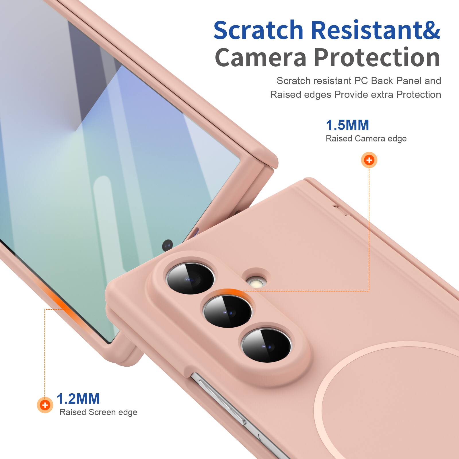 Scratch Resistant & Camera Protection

Scratch resistant PC Back Panel and Raised edges Provide extra Protection

1.5MM Raised Camera edge

1.2MM Raised Screen edge