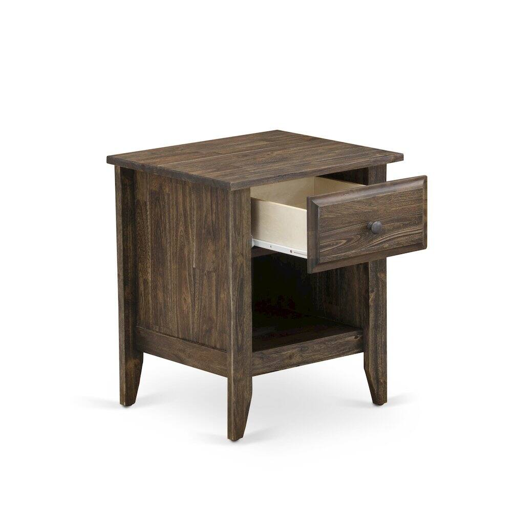 Left. East West Furniture - East West Furniture GA-07-ET Night stand For Bedroom with 1 Wooden Drawer, Stable and Sturdy Constructed - Distressed - Distressed Jacobean.