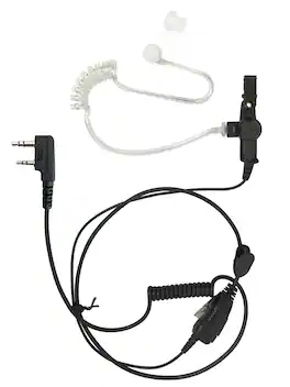 ProMaxPower - Acoustic Tube Earpiece with PTT Mic for Kenwood, Baofeng, Retevis & Other Radios - Black