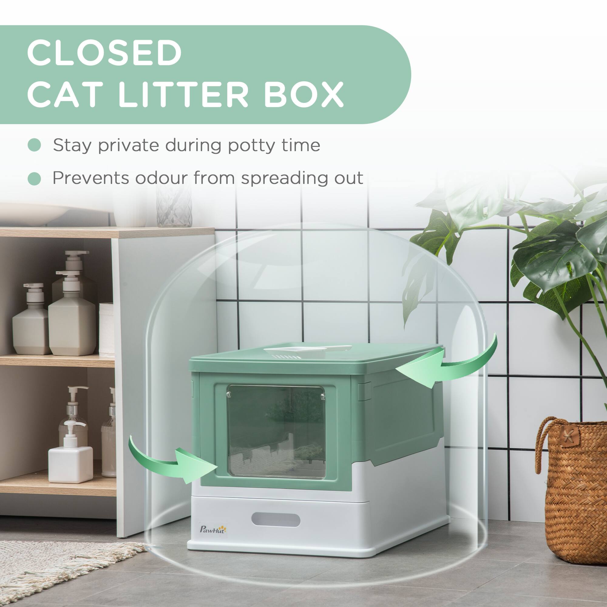 CLOSED CAT LITTER BOX

- Stay private during potty time
- Prevents odour from spreading out