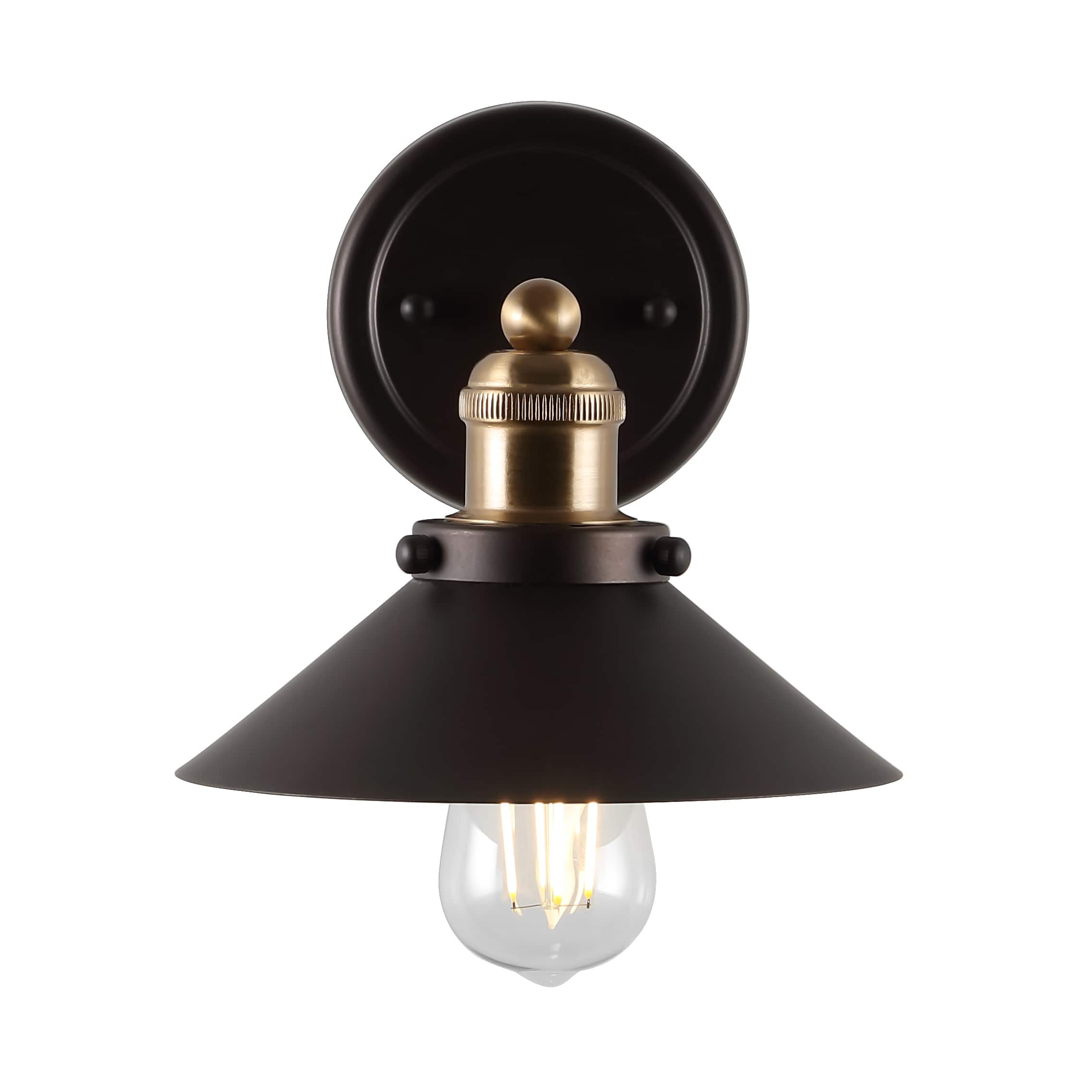"Jonathan Y - July 7.88"" 1-Light Industrial Farmhouse Metal Vanity Light, Oil Rubbed Bronze/Brass Gold - Oil-Rubbed Bronze" price history on PriceWatchPro