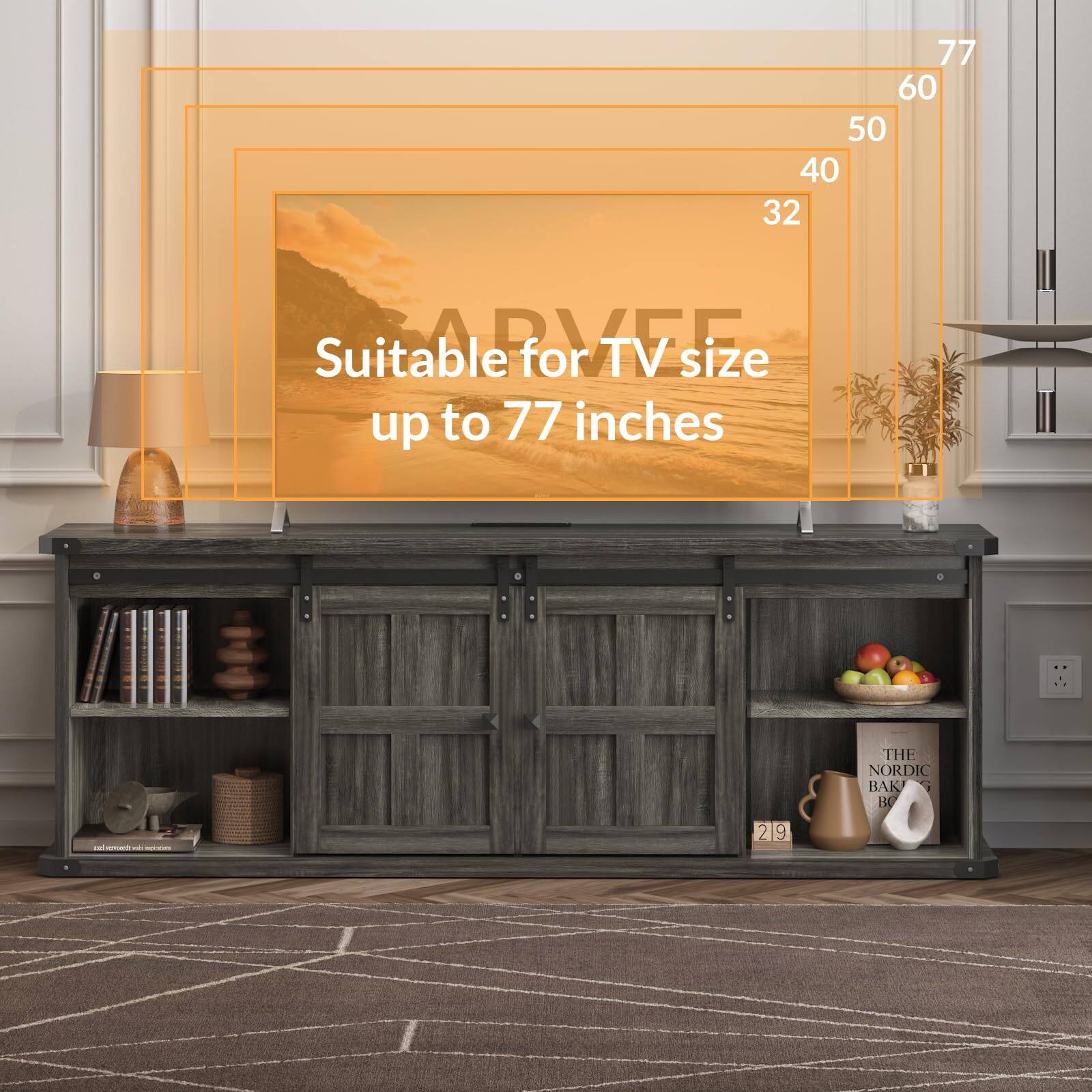 77 60 50 40 32  
Suitable for TV size up to 77 inches  
THE NORDIC BAK B - - - - 219 9