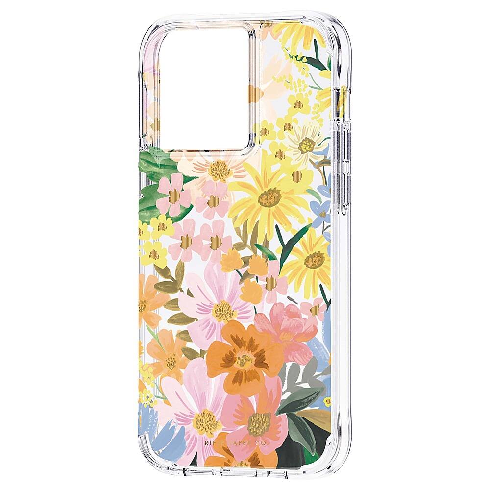 Left View: iPhone 13 Pro Rifle Paper Co. w/ Antimicrobial - Marguerite
